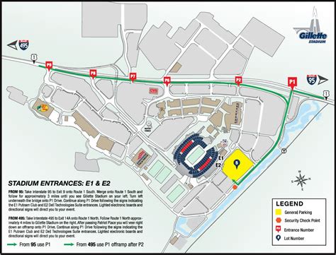 Gillette Stadium Parking Map - Large World Map