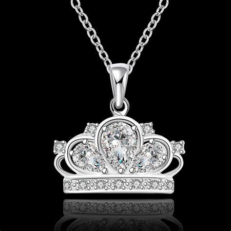 Sj Unique Design Princess Crown 925 Sterling Silver Plated Pave White ...