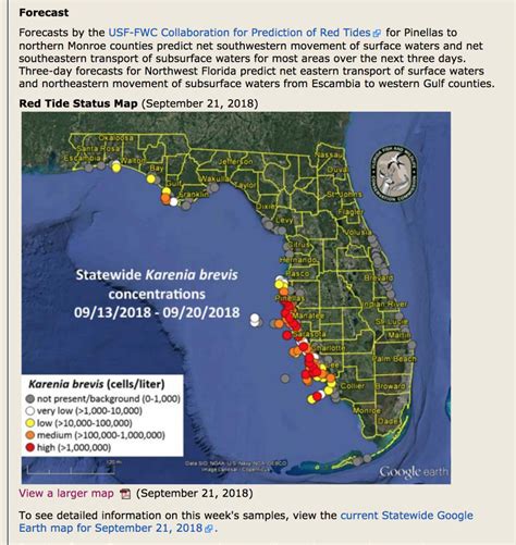 Current Red Tide Map Florida - Free Printable Maps