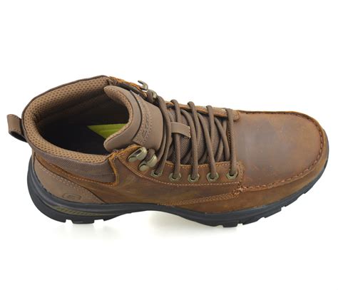 Mens Skechers Leather Wide Fit Memory Foam Casual Walking Ankle Boots Shoes Size | eBay