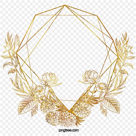 Golden Floral Border PNG Transparent, Golden Floral Leaf Border, Plant, Golden, Luxurious PNG ...