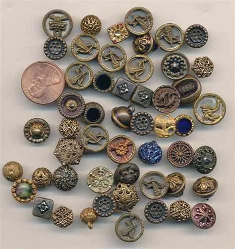 Elegant Collection of Antique Victorian Metal Buttons