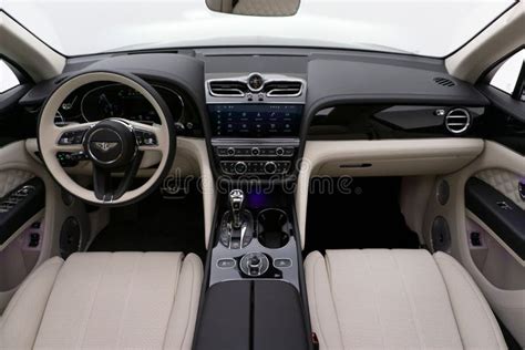 Interior View of a Bentley Bentayga with White Leather Seats Editorial ...