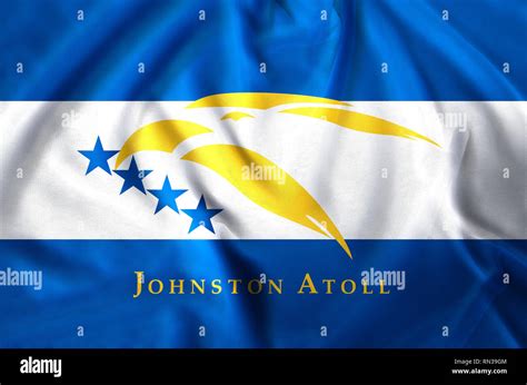 Johnston Atoll modern and realistic closeup flag illustration. Perfect ...