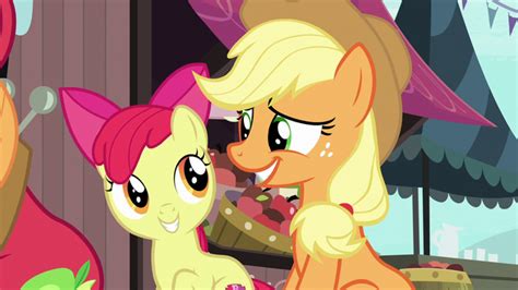 Image - Applejack smiling bashfully at Apple Bloom S7E13.png | My Little Pony Friendship is ...