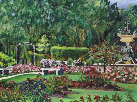 Lake Harriet Rose Garden Painting by Christina Plichta