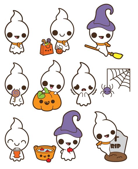 Kawaii Halloween, Cute Halloween Drawings, Carte Halloween, Fall ...