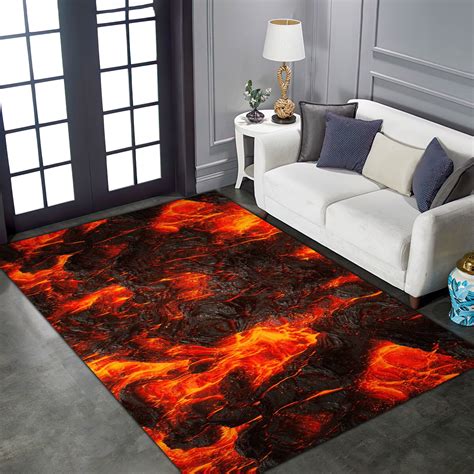 Lava Rug Hot Lava Rugvolcano Floor Rug Lava Pattern Rug - Etsy | Modern ...