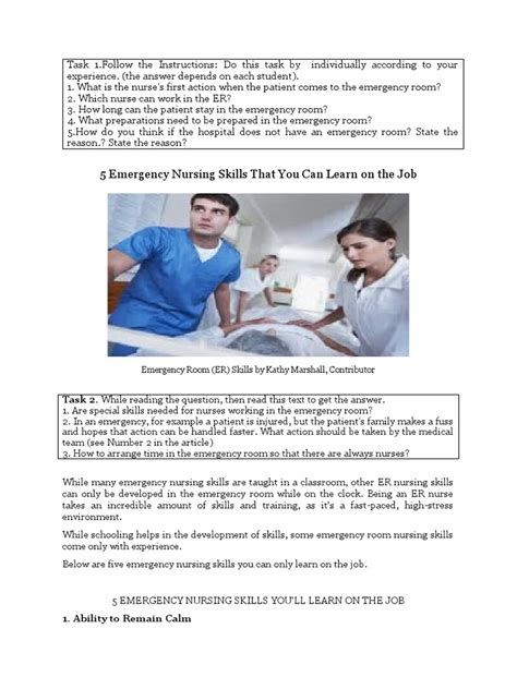 BS 5 Emergency Nursing Skills That You Can Learn On The Job | PDF ...