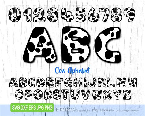 Cow Alphabet Svgnumberslettersbundlebirthdaycow - Etsy