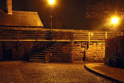 Steps and Cobbled Street At Night Photograph by Jeff Dalton | Fine Art ...