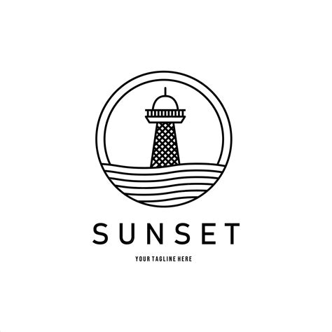 Premium Vector | Lighthouse line art minimalist logo vector ...