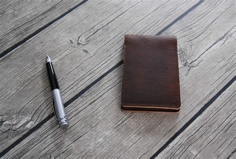 Stationery & Party Supplies Handmade Products Horween Brown Leather notebook cover for 3x5 ...