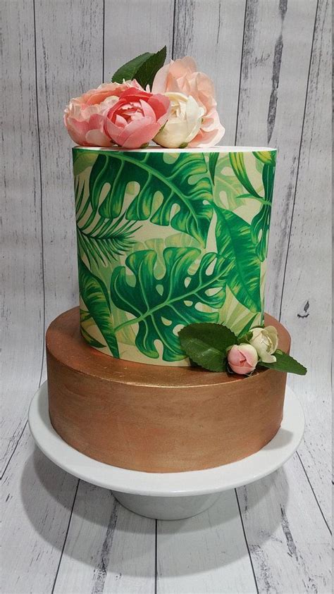 Edible Image cake wrap tropical leaf print | Edible image cake, Cake wraps, Edible images