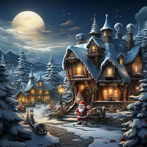 Premium AI Image | Christmas winter village background