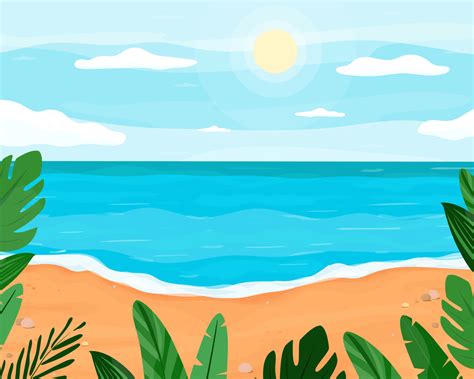 Download Cartoon Beach Background 1920 X 1536 | Wallpapers.com