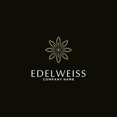 Premium Vector | Edelweiss flower abstract luxury logo design