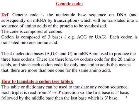 PPT - Genetic code: PowerPoint Presentation, free download - ID:6383761