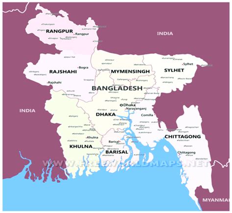 Map of Bangladesh Showing Dhaka (including Manikgong and Narshindhi),... | Download Scientific ...