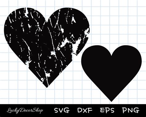 Distressed Heart SVG, Grunge Heart SVG, Heart Cut Files, Instant ...