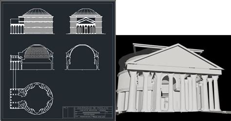 Roman Pantheon 3D DWG Section for AutoCAD • Designs CAD