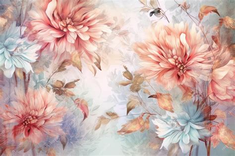 Premium AI Image | Soft pastel wallpaper with flowers