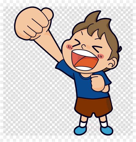 Boy Cheering Cartoon Clipart Drawing Clip Art - Kid Motivation Clipart - Free Transparent PNG ...