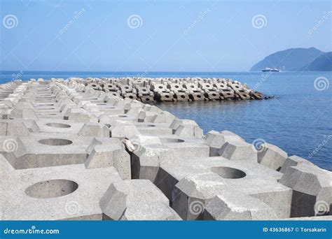 Breakwater Of Concrete Tetrapods In Amalfi Coastal Town Royalty-Free Stock Image | CartoonDealer ...