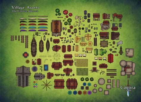 [OC][ART] Village Assets, For making your own maps! : r/DnD