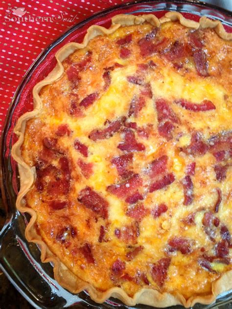 Bacon Cheddar Quiche - A Southern Soul