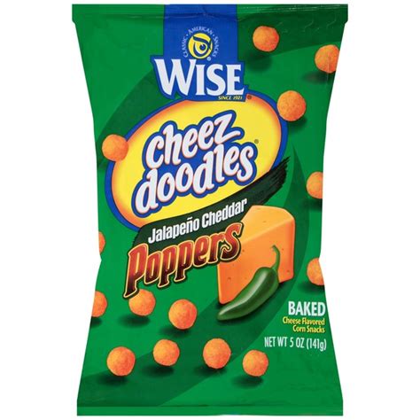 Wise Cheez Doodles Jalapeno Cheddar Poppers Baked Cheese Flavored Corn Snacks (5 oz) - Instacart