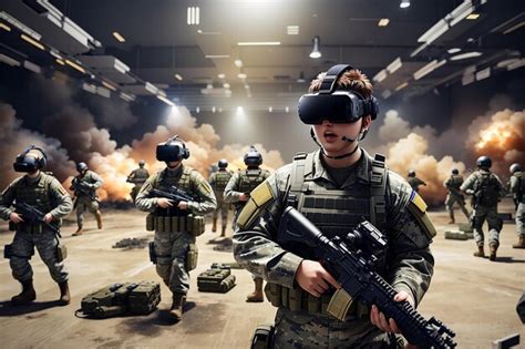 Premium AI Image | VR Reality War Simulation