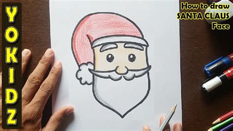 How to draw SANTA CLAUS FACE for Kids - YouTube