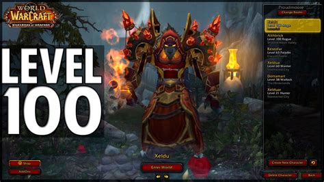 My WoW Character List! Level 100 Pre Legion (WoD 2016) - YouTube