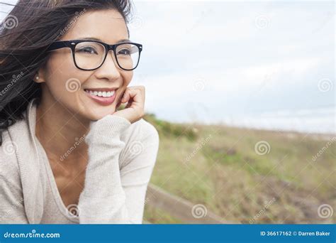 Chinese Asian Woman Wearing Glasses Stock Photo - Image: 36617162