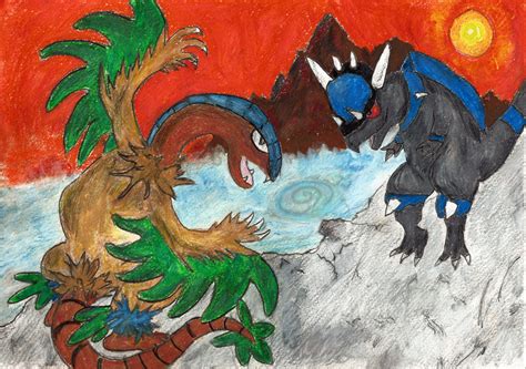 Archeops (shiny) and Rampardos by Metoro on DeviantArt