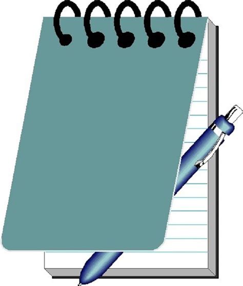 Notepad pencil education supplies notebook notepad pencil html clipart image #20894 | Paper clip ...