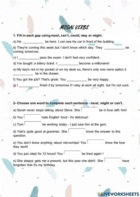 Modal Verbs 933419 | IreneTejedor | LiveWorksheets