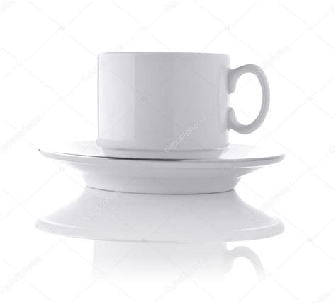 White ceramic cup on saucer — Stock Photo © mihalec #5398922