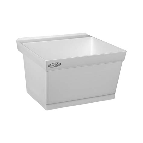 Shop Mustee 23-in x 23.5-in 1-Basin White Wall Mount Composite Tub ...