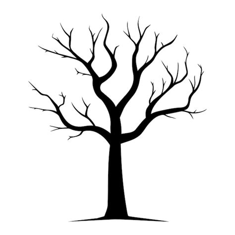 Premium Vector | Bare tree silhouette without leaves vector illustration