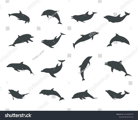 Dolphin Silhouettes Jumping Dolphins Silhouette Dolphin Stock Vector ...