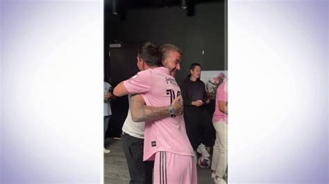 Lionel Messi shares hug with David Beckham ahead of Inter Miami unveiling! | Football News | Sky ...