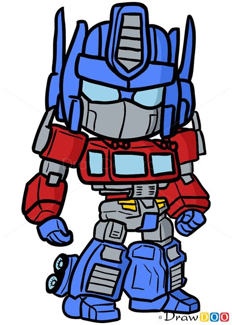 How to Draw Optimus Prime, Chibi - How to Draw, Drawing Ideas, Draw ...