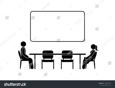 Stick Figure Man Woman Sitting Table Stock Vector (Royalty Free) 1239696796 | Shutterstock