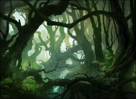 Deep In The Woods II, Andreas Rocha | Fantasy landscape, Environment concept art, Landscape art