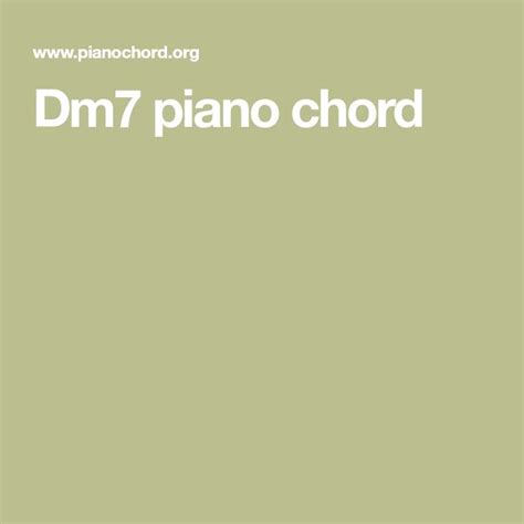 Dm7 piano chord | Piano chords, Piano, Music