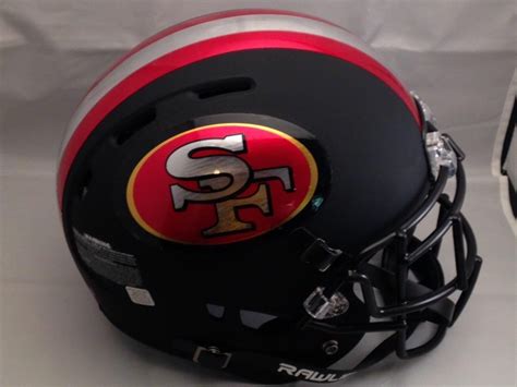 SAN FRANCISCO 49ERS CUSTOM BLACK MATTE FULL SIZE F/S HELMET W/ CHROME ...