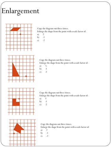 Enlargement Worksheet (negative scale factors) by HolyheadSchool - Teaching Resources - Tes