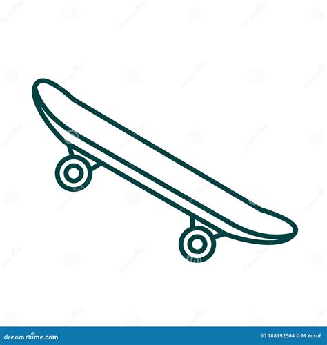 Side Modern Skateboard Icon. Outline Side Modern Skateboard Vector ...